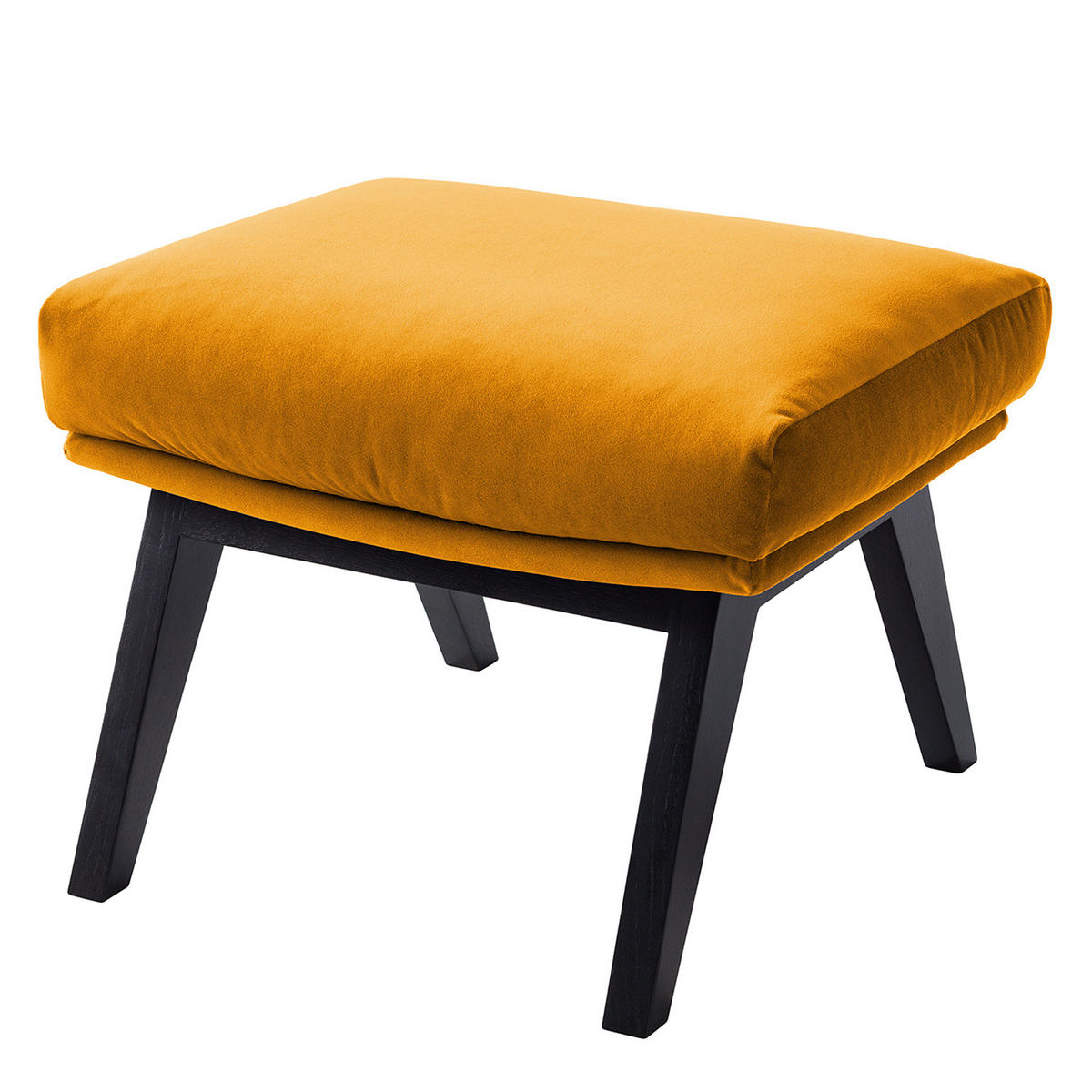 POLSTERHOCKER - Schwarz/Orange, Eichenholz/Textil (54/41/41cm) - home24