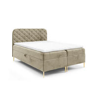 BOXBETT mit zwei Bettkasten 120x200 cm in Hellbraun - Hellbraun, Textil (120/200cm) - Home Collective