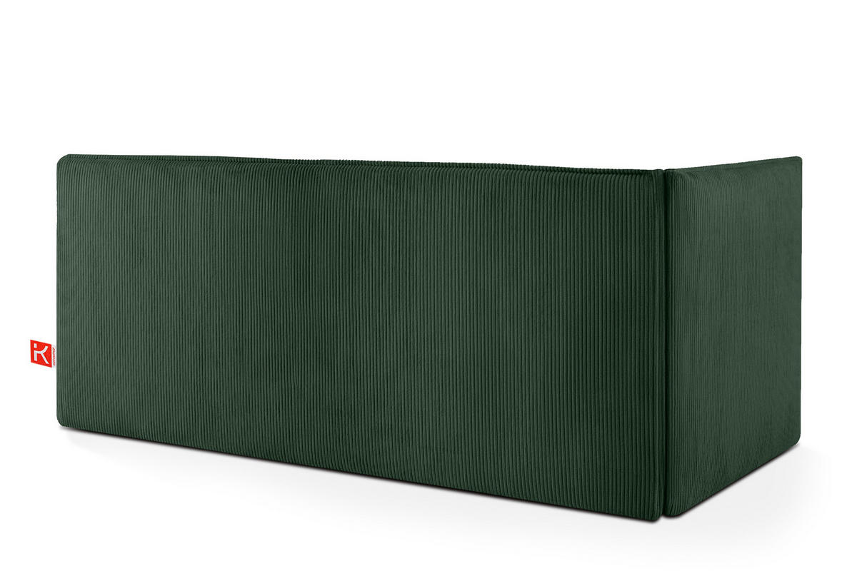 JUGENDBETT ROTI Einzelbett mit Bettkasten, 90x200cm, Bett mit Bonellmatratze, mit Rückenlehne - Dunkelgrün/Schwarz, Holz/Holzwerkstoff (92/200cm) - KONSIMO®