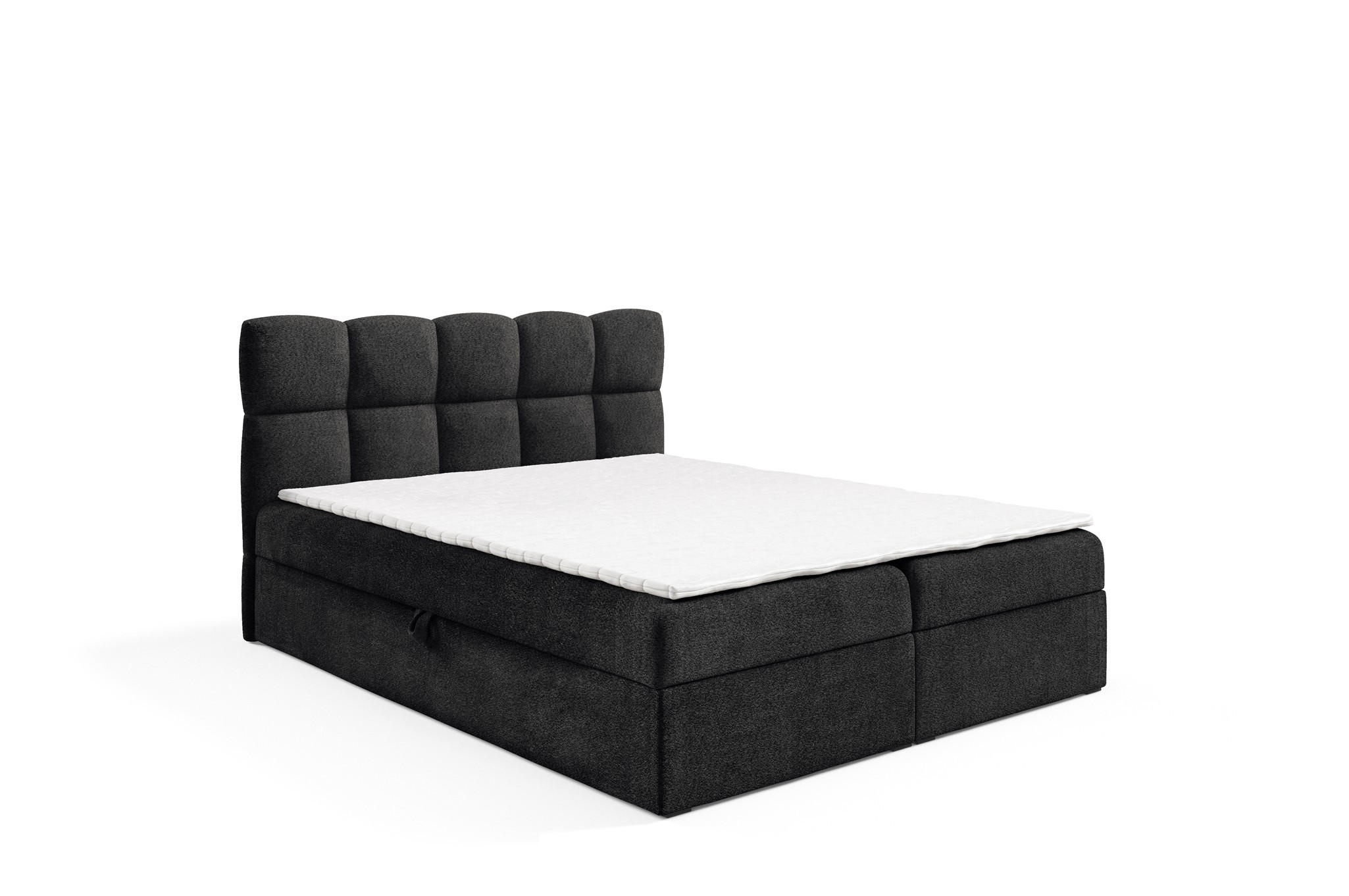 BOXBETT Parozo - Schwarz, Holzwerkstoff/Textil (120/200cm) - Fun Möbel