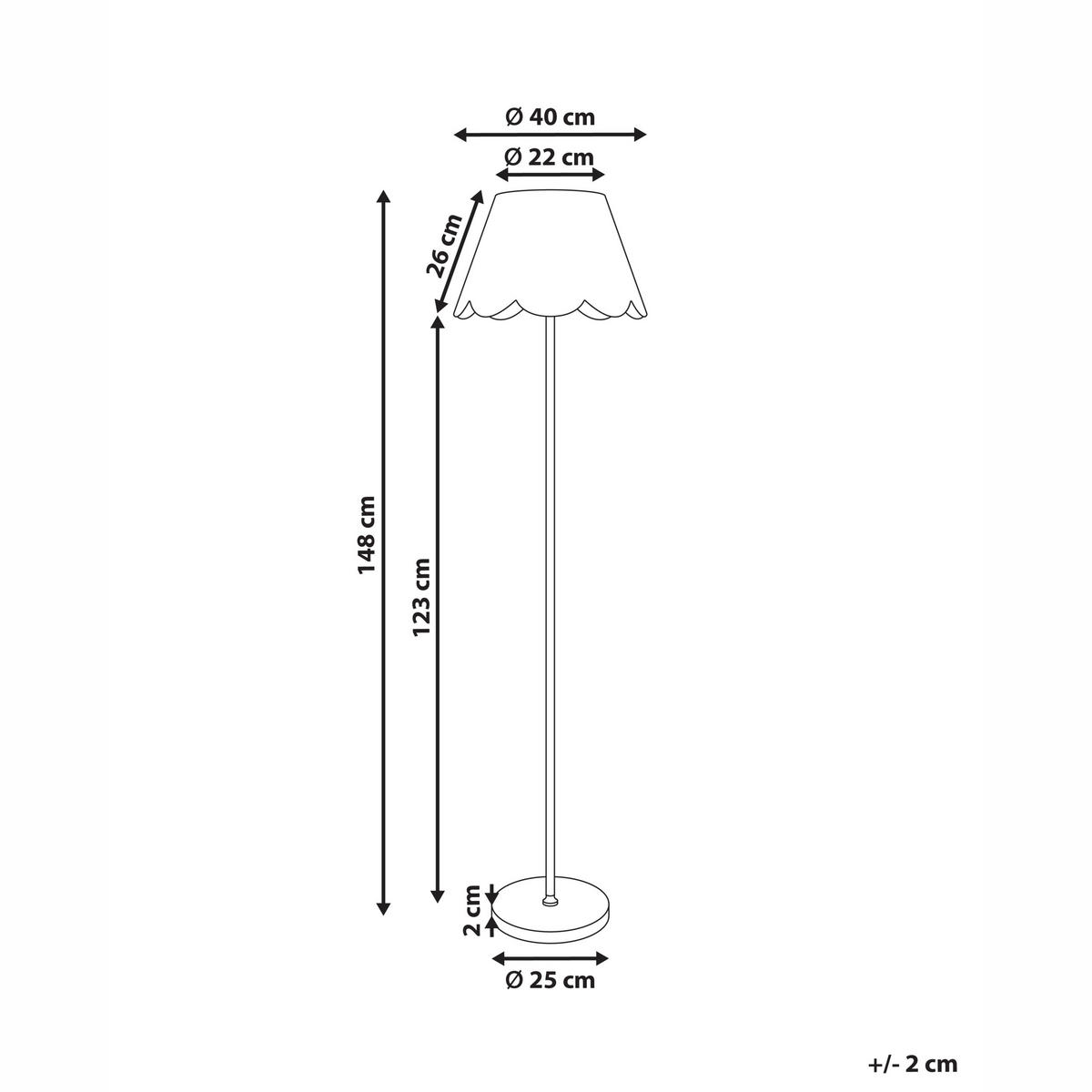 STOJACÍ LAMPA Přírodní Salm - přírodní/barva mosazi, plast (40/40/148cm) - Beliani