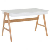 SCHREIBTISCH weiß 120/70/75 cm Sheslay - Weiß, Holzwerkstoff (70/120/75cm) - Beliani