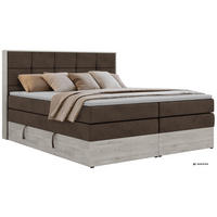 BOXSPRINGBETT ALNOR KING 200/200 - Braun Velvet - Topper Visco - H3 - Schwarz/Braun, Kunststoff/Textil (200/200cm) - MKS