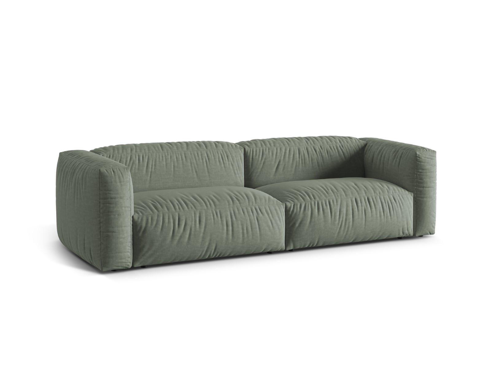 SOFA modular Martina aus strukturiertem Stoff moosgrün 3 Sitzplätze - Salbeigrün, Textil (106/75/240cm) - Micadoni