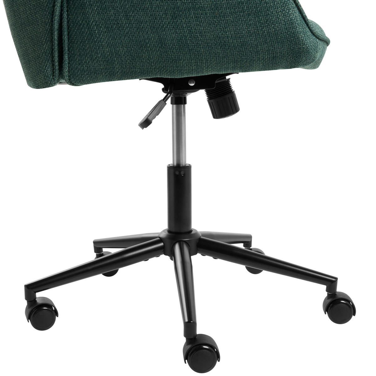 BÜROSTUHL Kunstleinen Dunkelgrün Castile - Schwarz/Grün, Textil (64/96/64cm) - Beliani