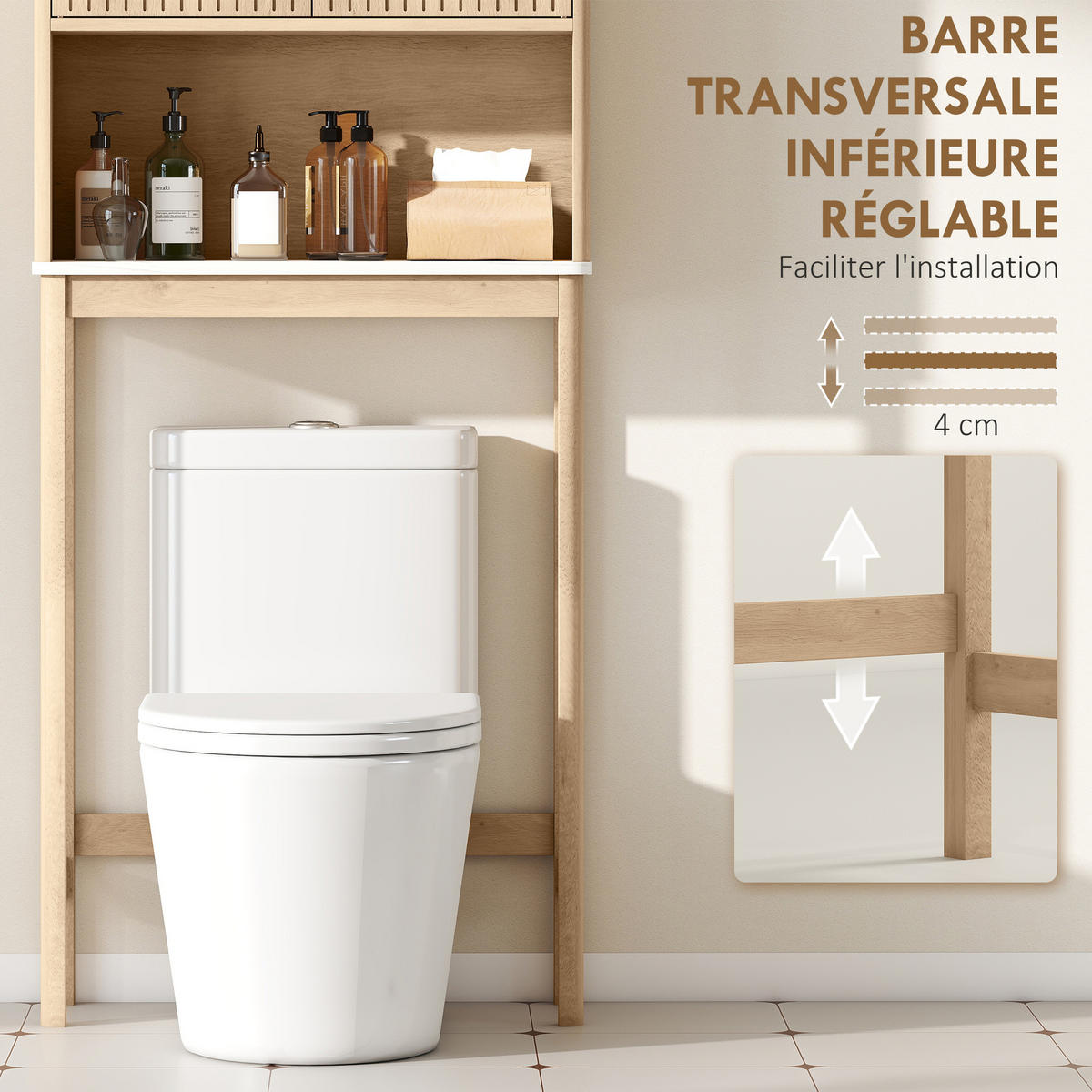 BADEZIMMERREGAL DE-15922 mit Doppeltür Eiche - Eichefarben, Holzwerkstoff (25/168/66cm) - ComfortXL