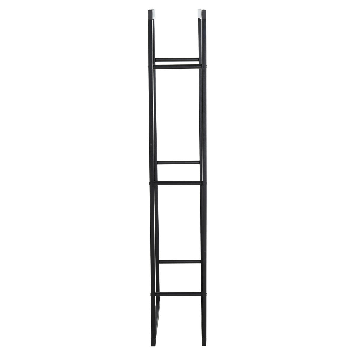 KAMINHOLZREGAL DE-18348 100 kg belastbar, 150 cm hoch Schwarz - Schwarz, Metall (25/150/60cm) - ComfortXL