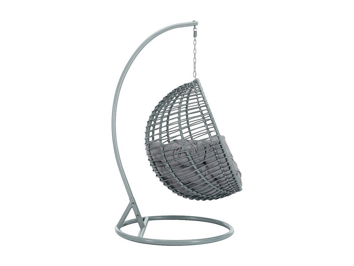 HÄNGESESSEL - 1 Person - Harz - Grau - - Grau, Kunststoff (112/197/105cm) - Vente-Unique