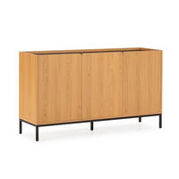 SIDEBOARD Curva 3 türen Eichenfarbe - Honigeiche, Holzwerkstoff (140/80/40cm)