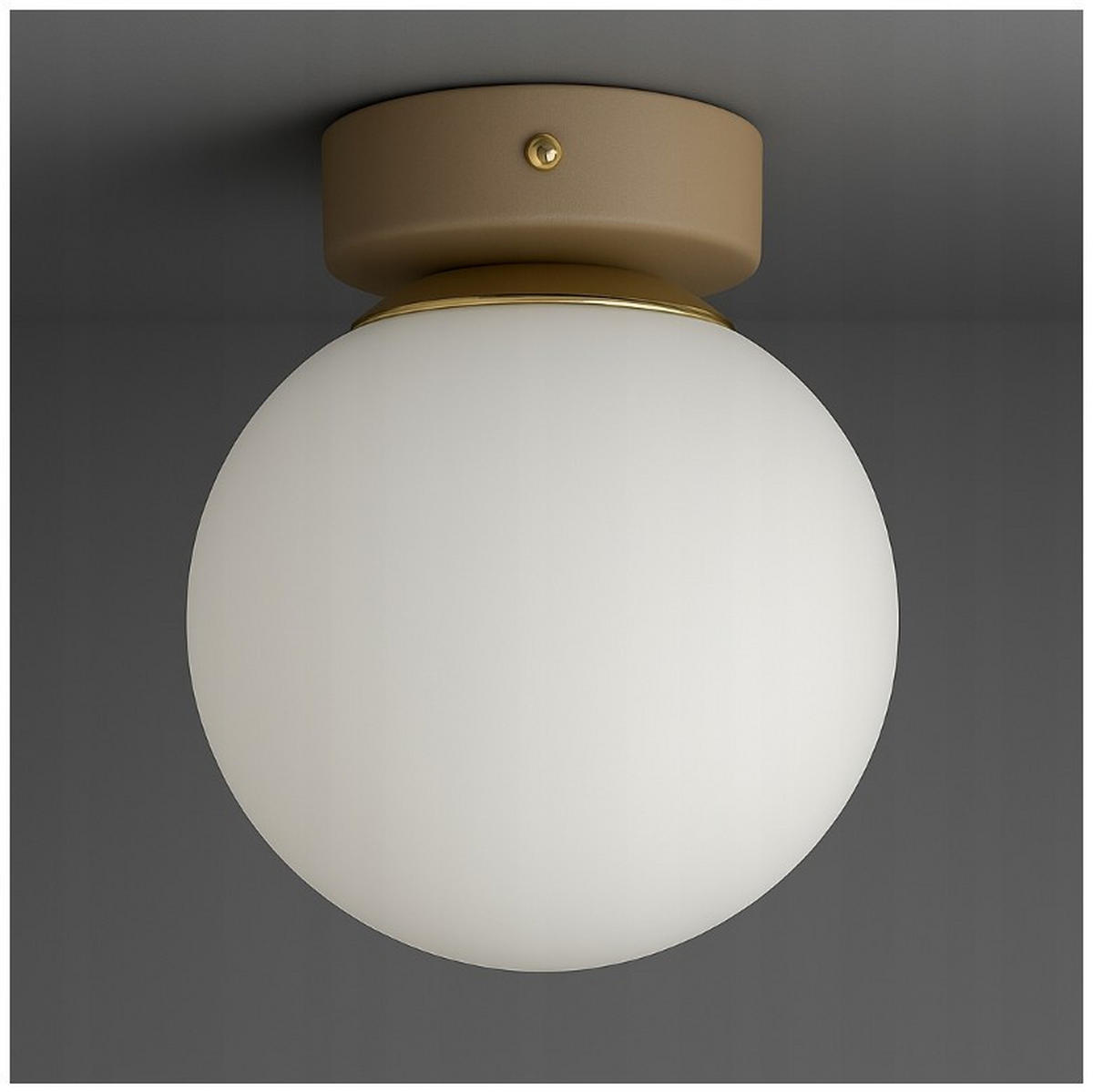 DECKENLEUCHTE ECRU II - Beige/Goldfarben, Glas/Metall (14/14/16cm) - kiki design