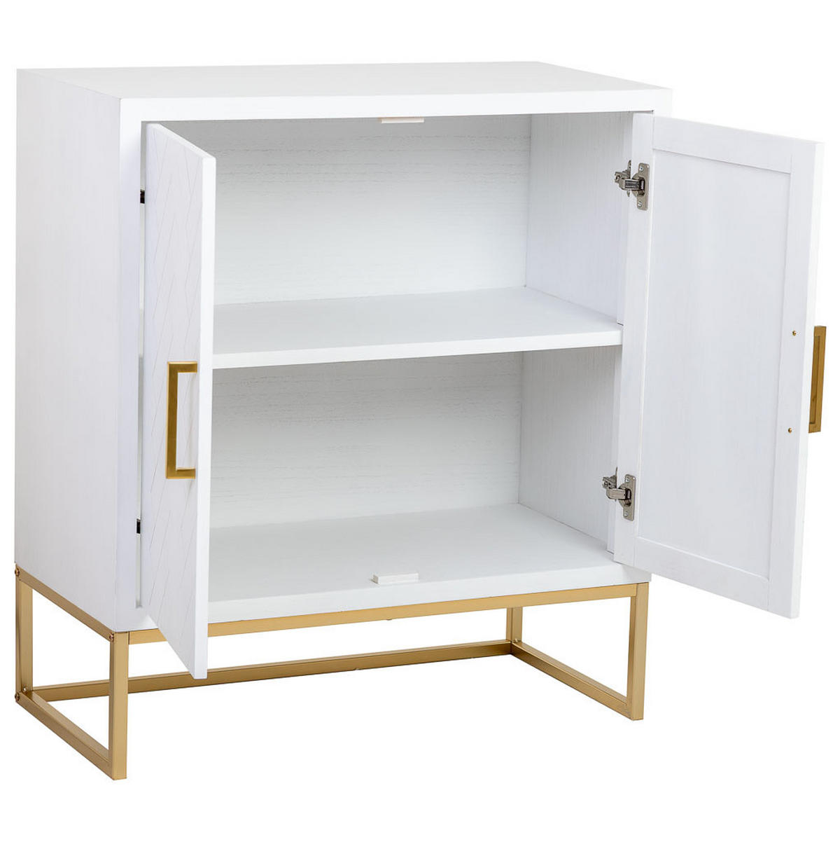 SIDEBOARD aus Metall und Holz, 80x40x89cm - Weiß, Holz (80/89/39cm) - Wanderlust