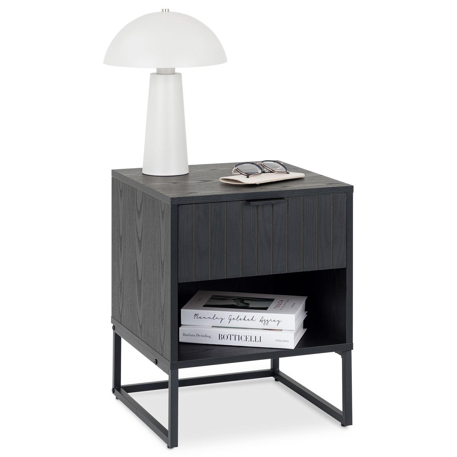 NACHTTISCH MESTO schwarz - Schwarz, Holzwerkstoff (40/50/40cm) - IDIMEX