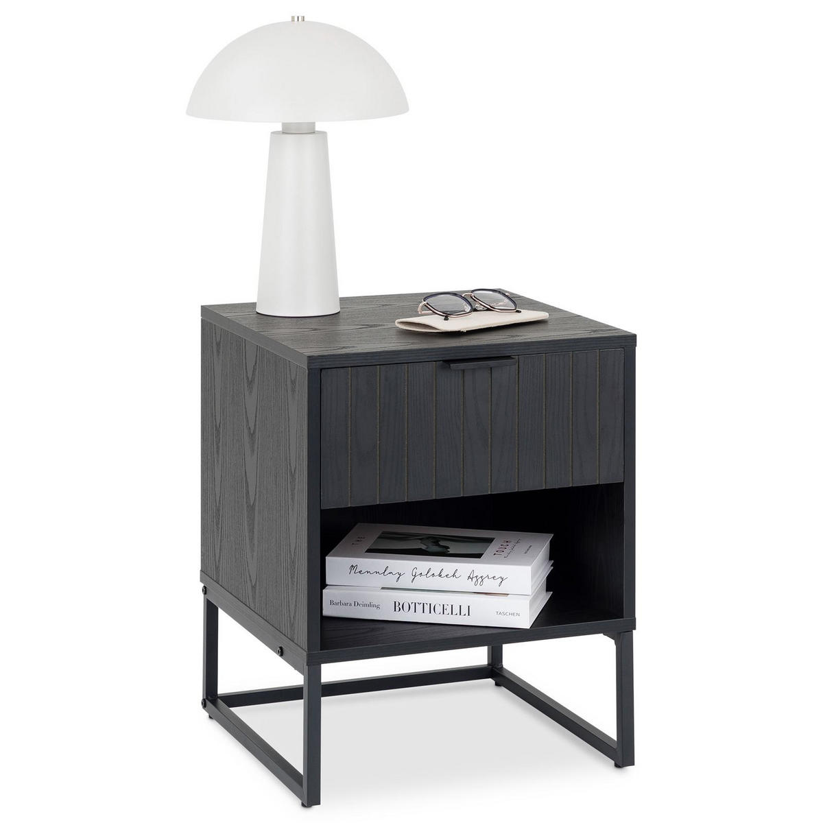 NACHTTISCH MESTO schwarz - Schwarz, Holzwerkstoff (40/50/40cm) - IDIMEX