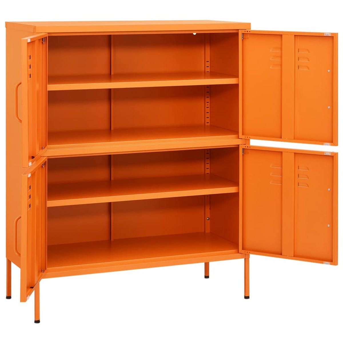 SIDEBOARD mit 4 Türen, 80/35/101,5 cm, aus Stahl, in Orange - Orange, Metall (80/101.5/35cm) - vidaXL
