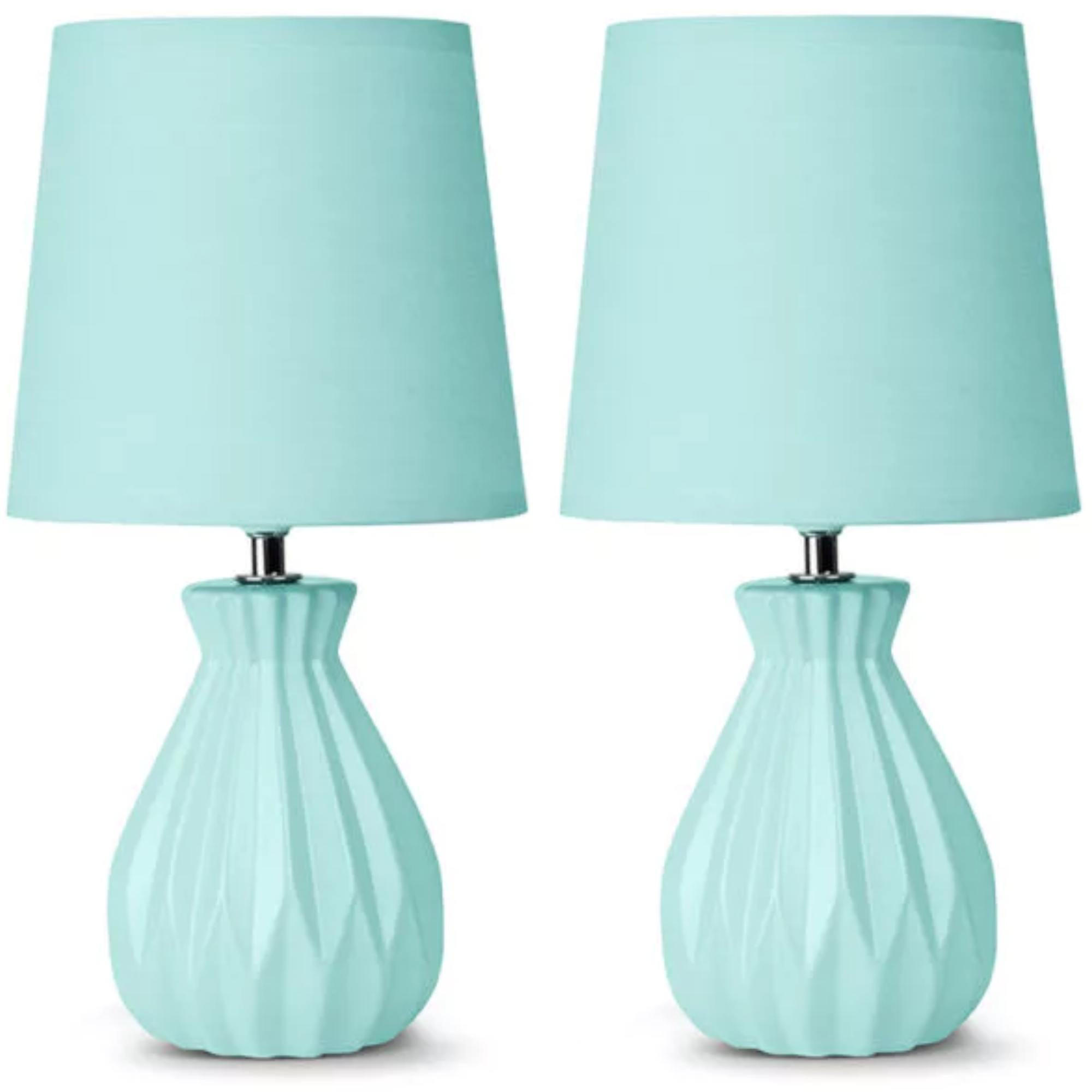 TISCHLAMPE SOTER 2-er Set, Mint - Mintgrün, Keramik/Textil (18/18/35cm) - KONSIMO®