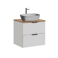 WASCHTISCH 60.6cm Adriel Weiß - Silberfarben/Weiß, Holzwerkstoff (60.6/59/46cm) - Petits-meubles