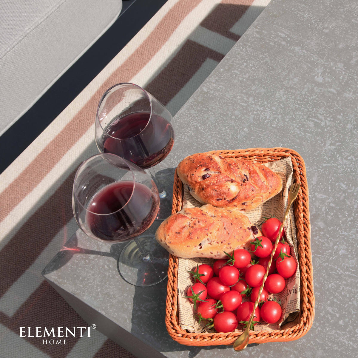 COUCHTISCH TEVERE aus GF-Beton Quadratisch, Wetterbeständig, 102x102x36 cm - Grau, Naturmaterialien (102/102/36cm) - Elementi