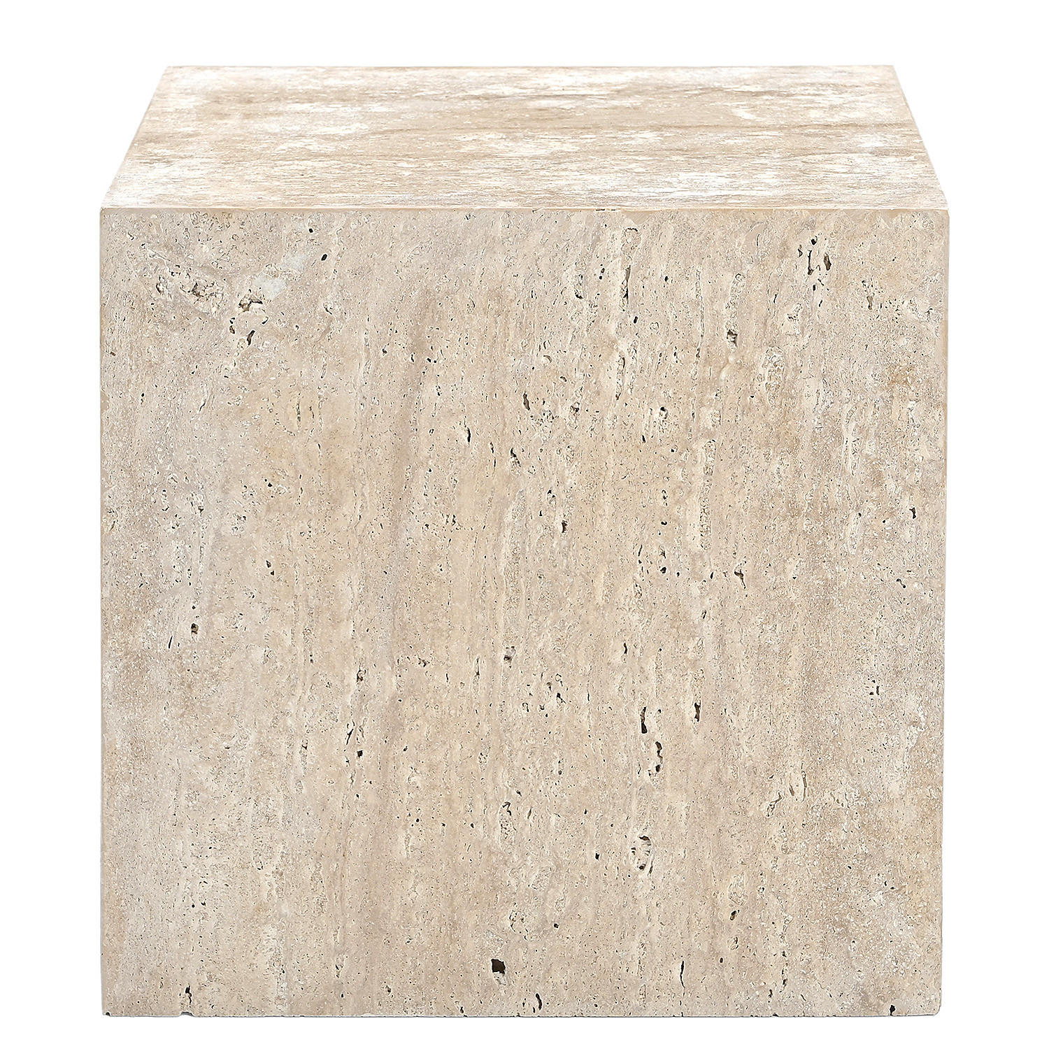 BEISTELLTISCH - Travertin / Beige - Beige, Stein (40/40/40cm) - home24