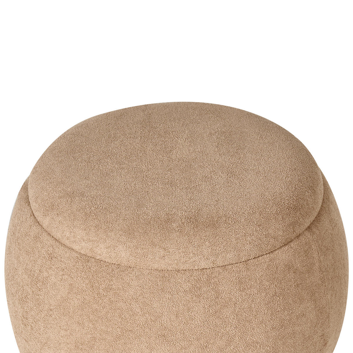POUF mit Stauraum Bouclé Hellbraun Annabella - Hellbraun, Textil (40/42/40cm) - Beliani