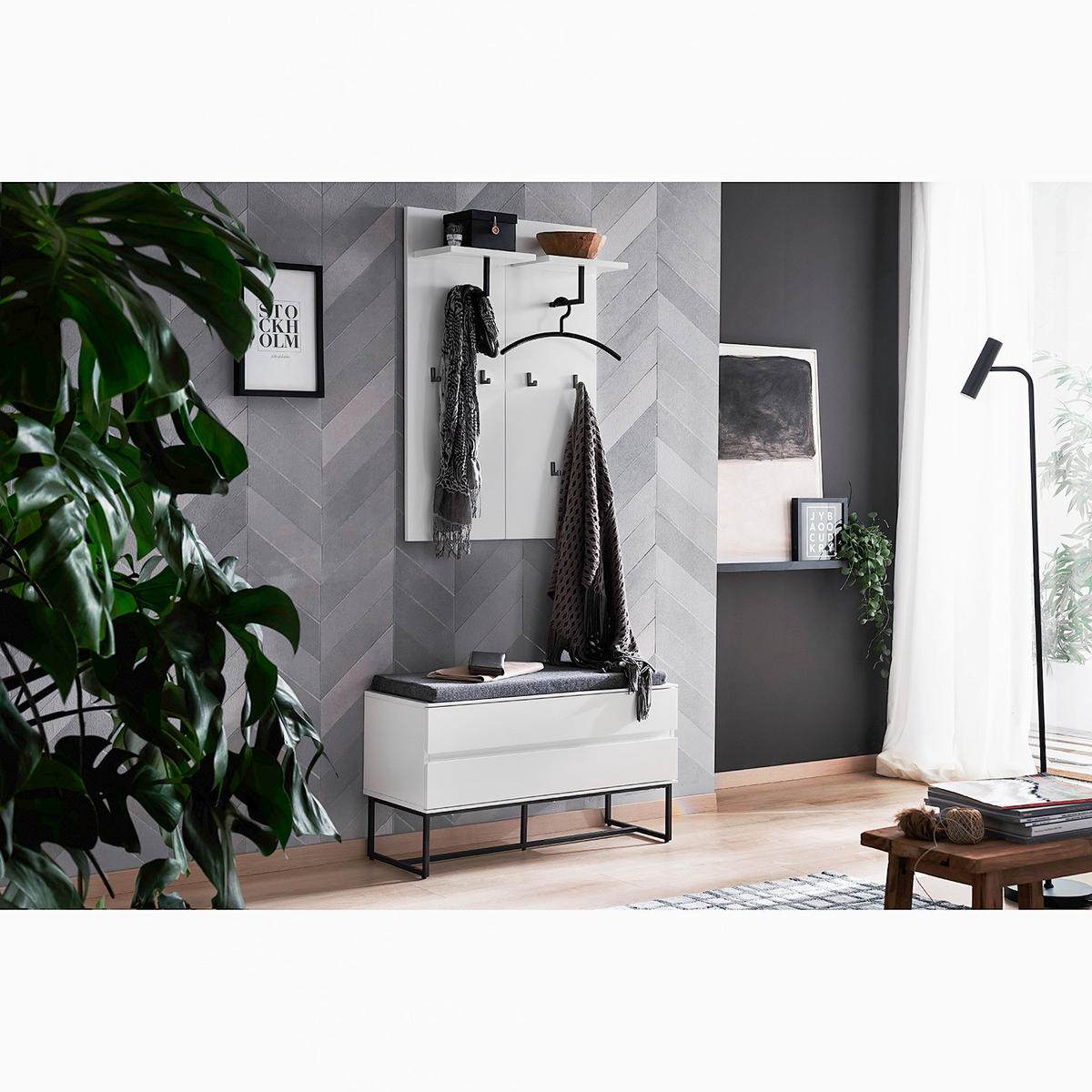 GARDEROBENPANEEL, 2er-Set - Weiß, Holzwerkstoff (35/100/22cm) - home24