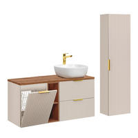 BADMÖBEL Adriel 2er-Set Kaschmir und Holz - Beige, Holzwerkstoff (120.8/59/46cm) - Petits-meubles