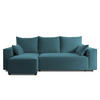 ECKSOFA Tobi mit Bettkasten und Schlaffunktion, L-Form, Velourstoff, Universal - Türkis, Holzwerkstoff (246/145cm) - 4ALL HOME