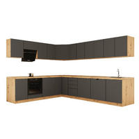 WINKELKÜCHE 300 cm x 240 cm - Langen KL23-M300 - in Grau/Matt - Grau, Holz (540/212/52cm)