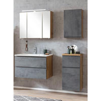 BADMÖBEL-SET 4-TLG. Vasto-03 - Grau, Holzwerkstoff (135/200/47cm) - Lomado