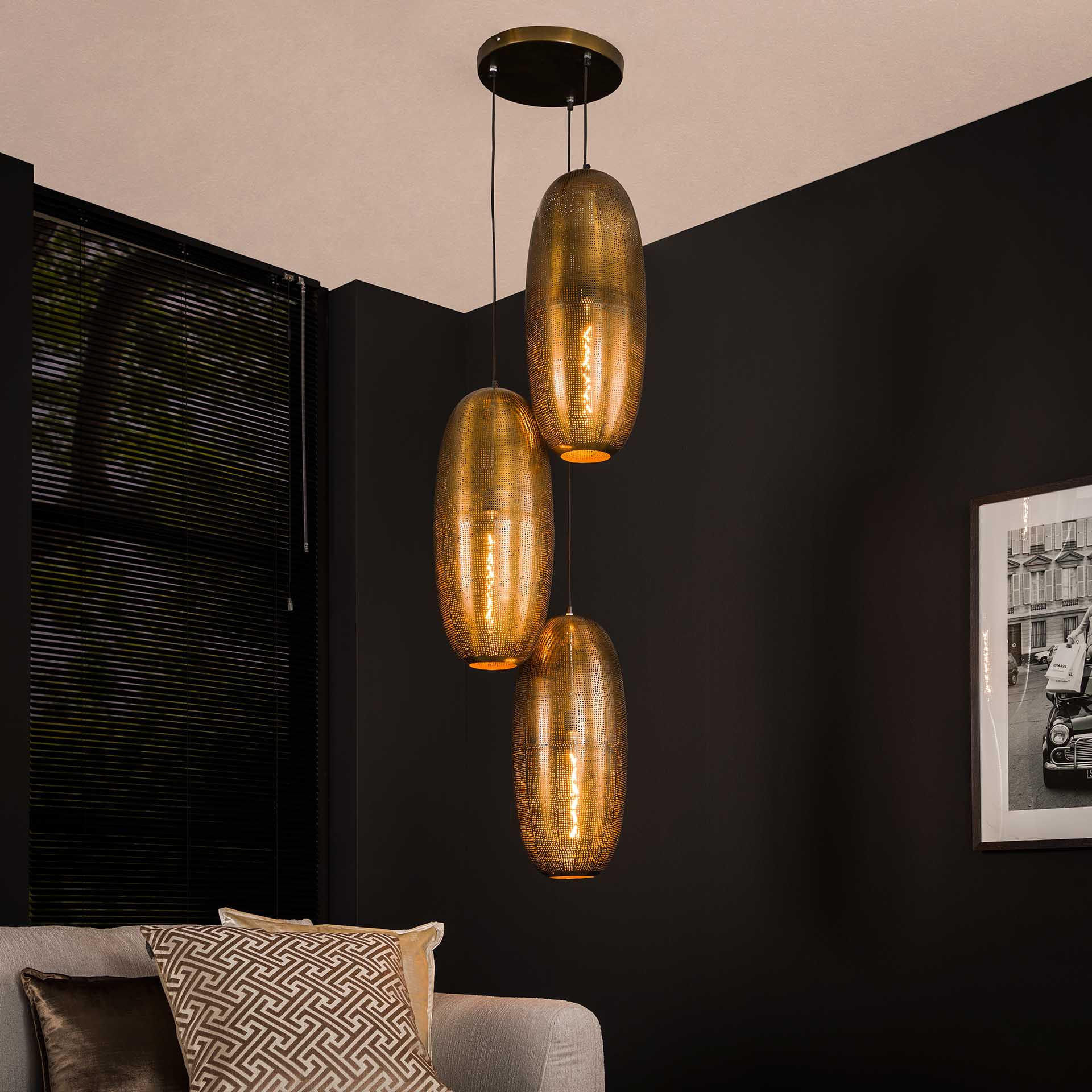 HÄNGELEUCHTE Cosmic Bronze 45/45/ 180 cm - Bronzefarben, Metall (45/45/180cm) - Hoyz Collection