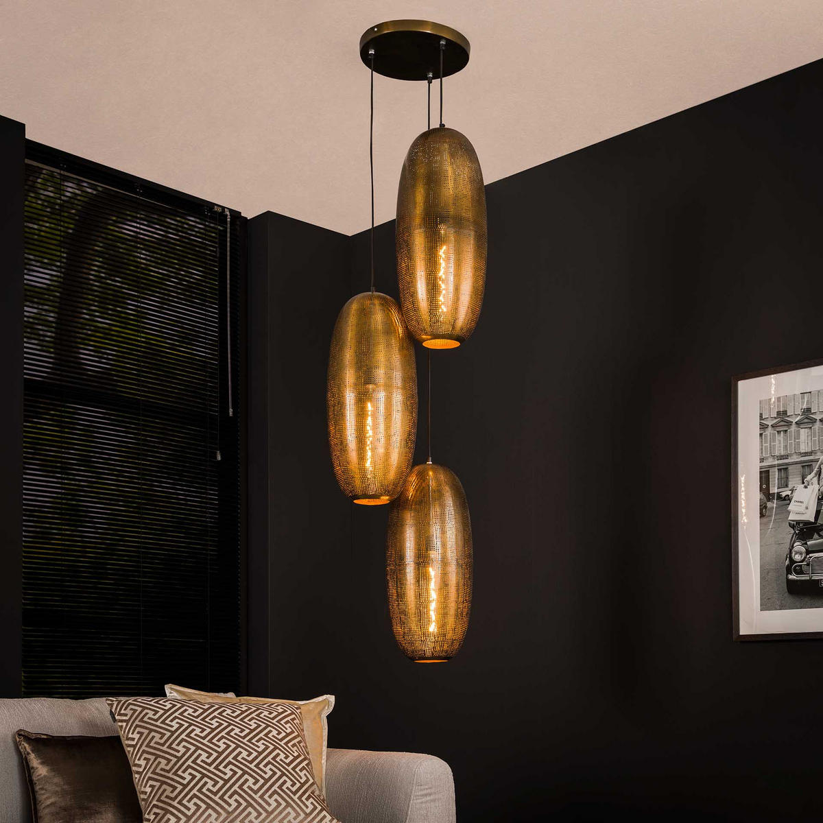 HÄNGELEUCHTE Cosmic Bronze 45/45/ 180 cm - Bronzefarben, Metall (45/45/180cm) - Hoyz Collection