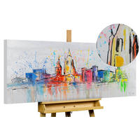 RUČNE MAĽOVANÝ AKRYLOVÝ OBRAZ 120/60 cm, viacfarebný, krajinný motív - viacfarebná, drevo/textil (120/60cm) - KUNSTLOFT