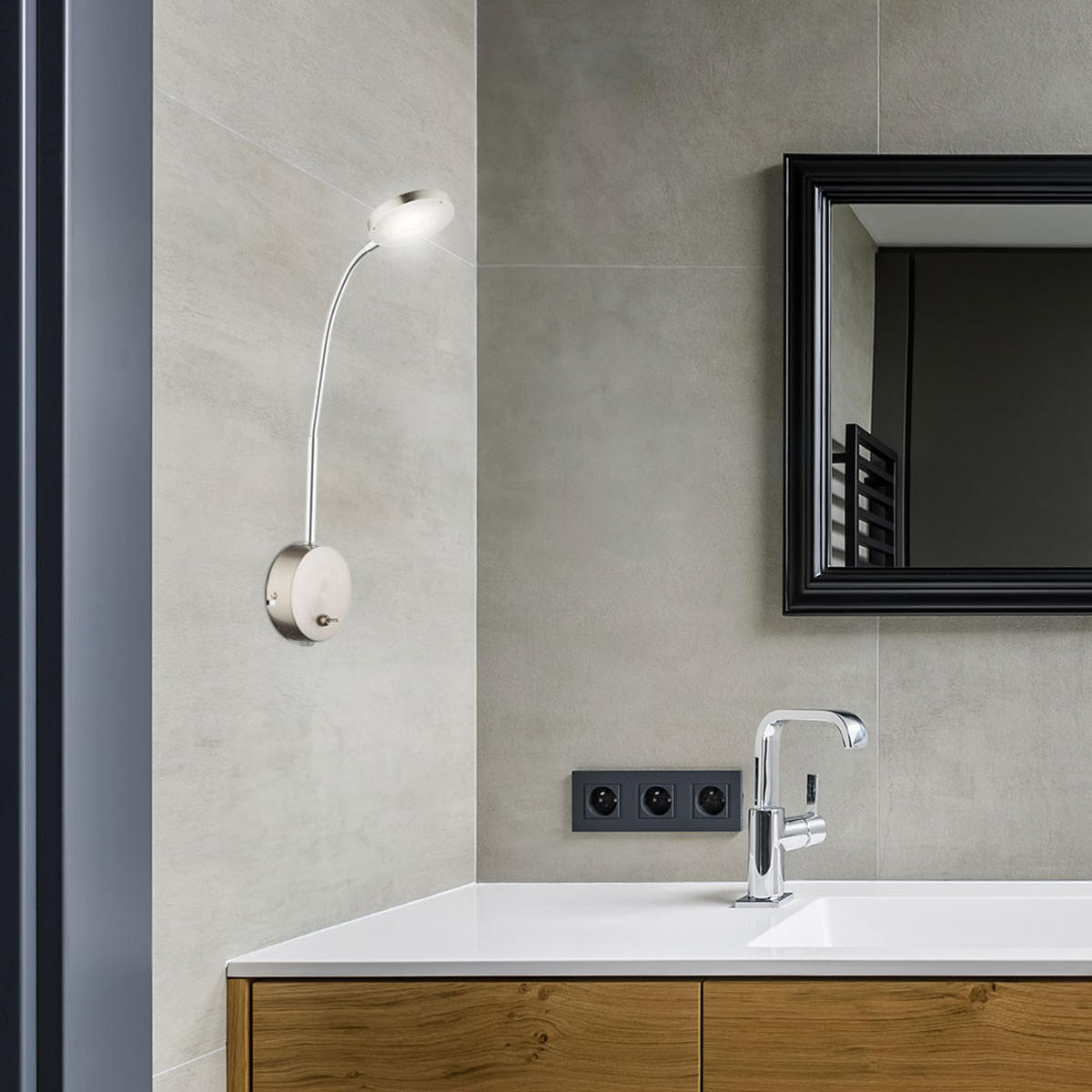 LED WANDLEUCHTE DENIZ Silber Chrom - Silberfarben, Metall (26/48/26cm)