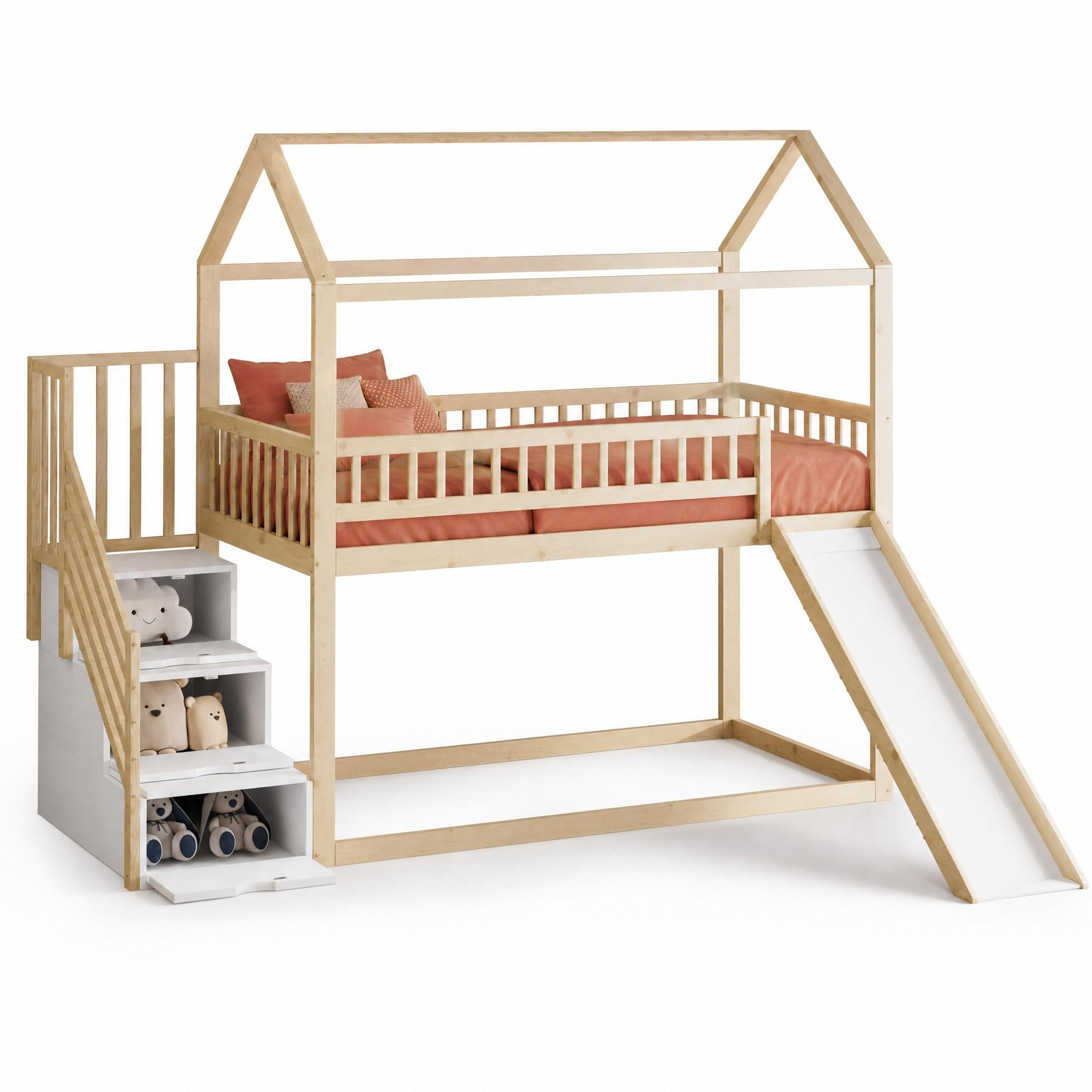Okmyhome Hochbett Natur 90x200 cm