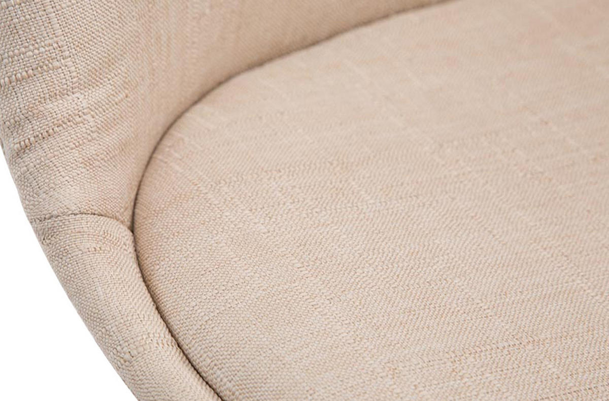 STUHL Stoff creme - Eukalyptusholzfarben/Creme, Holz/Textil (48/84/55cm) - CLP