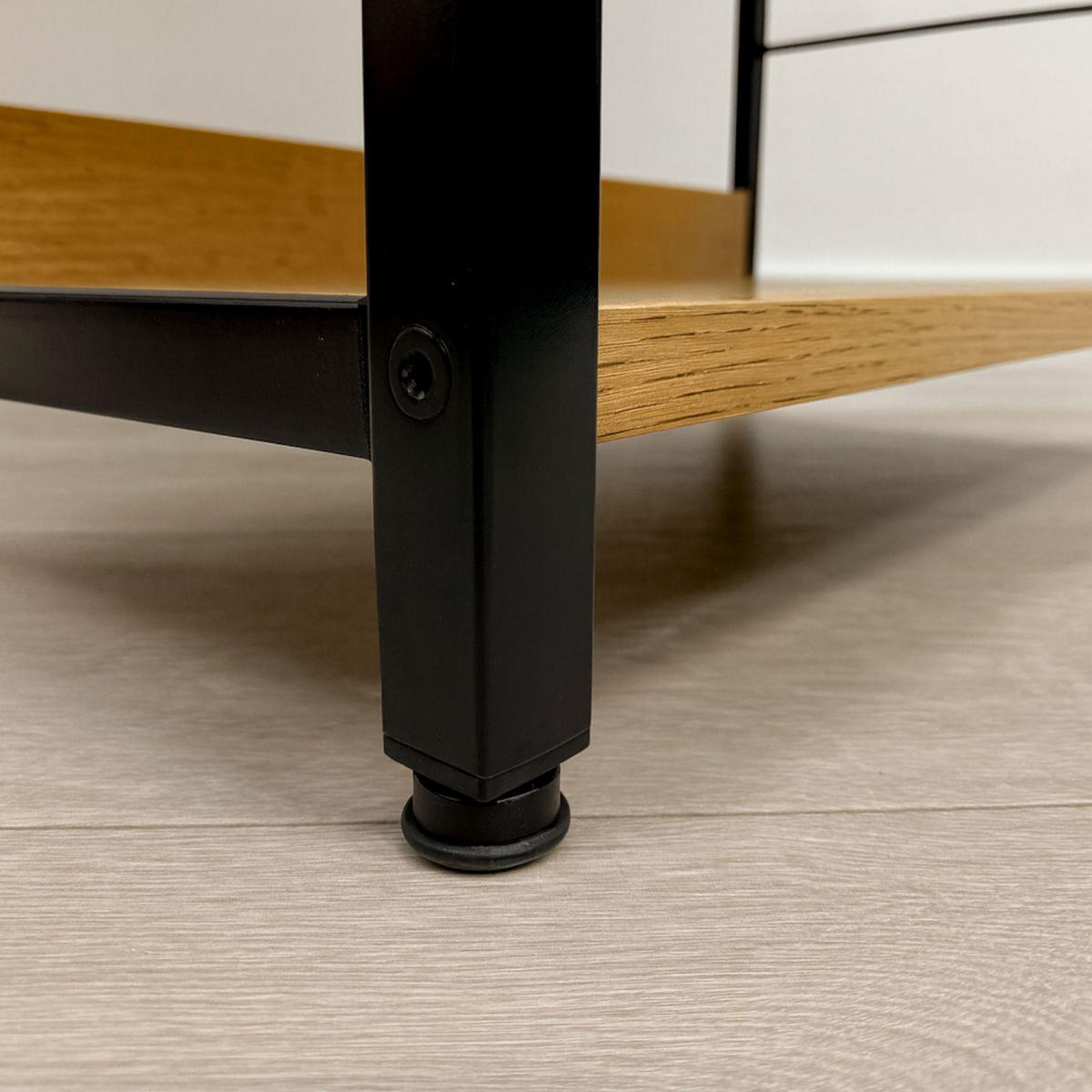 STANDREGAL Holzoptik Metall Eichebraun Schwarz 6 Ebenen 178×60×30 cm - Eichefarben/Schwarz, Holzwerkstoff/Metall (60/178/30cm) - Begryf