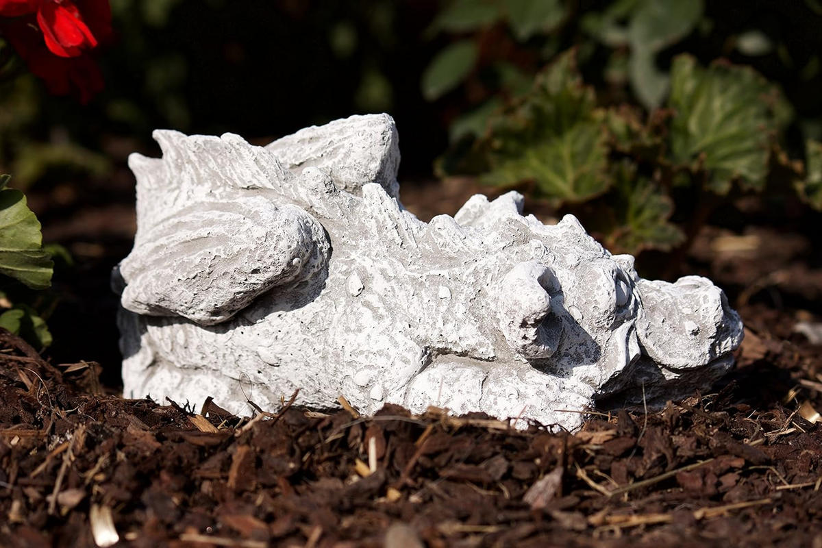 STEINFIGUR Drache Flokii, Frostfest, massiver Steinguss - Grau, Stein (26/12/20cm) - stoneandstyle