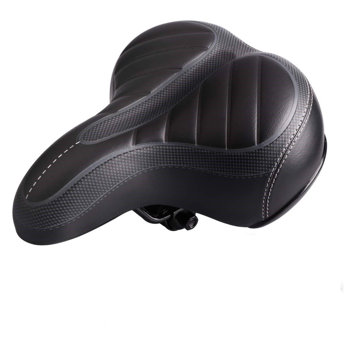FAHRRADSATTEL – Damen City & Touring – Anatomisch, Gel-Polsterung, Ergonomisch, Wasserabweisend, Komfortsattel gegen Sattelschmerzen - Schwarz, Textil/Metall (20.5/8/24.5cm) - Dunlop