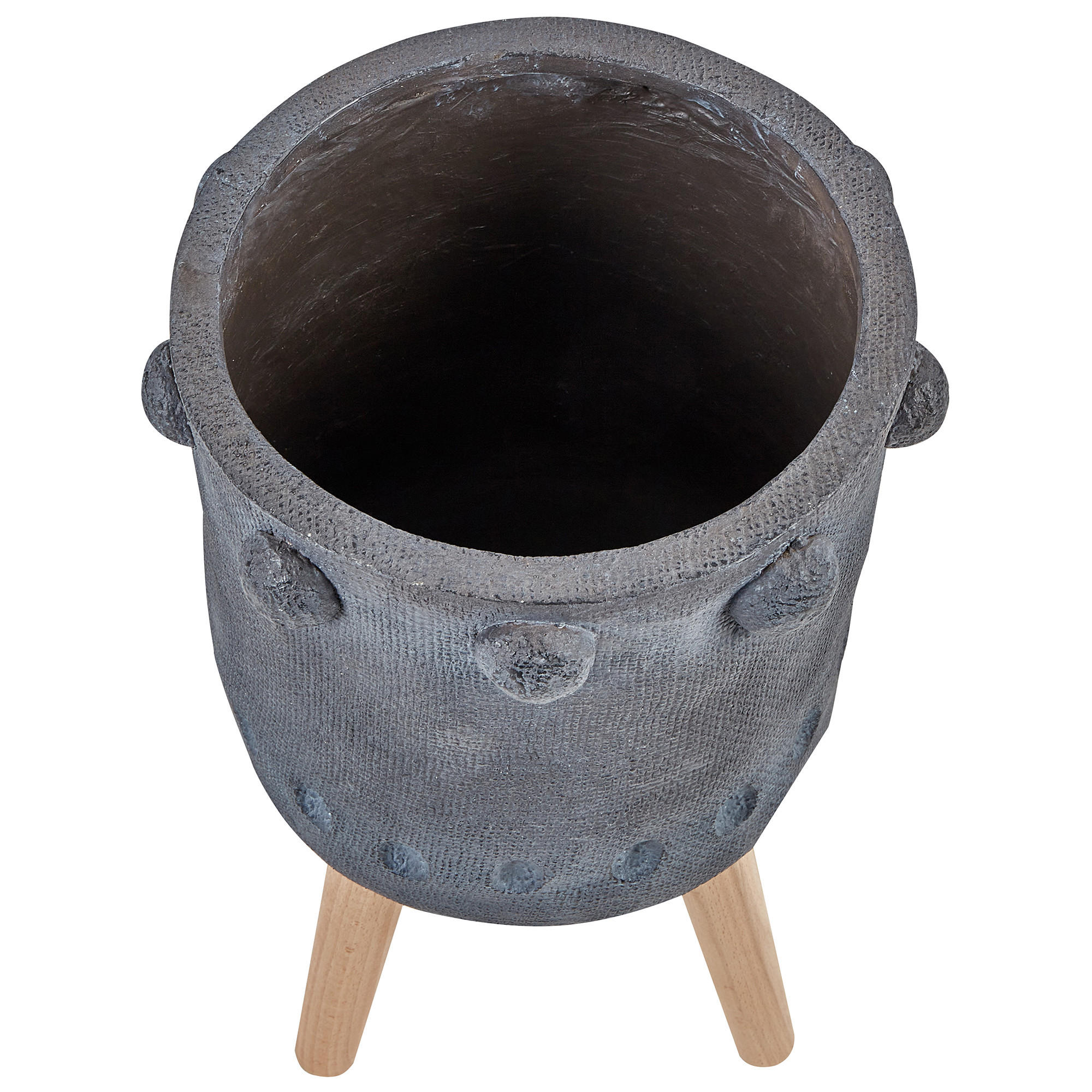 BLUMENTOPF BEINEN Grau Brunnera - Hellbraun/Blau, Stein (55cm) - Beliani
