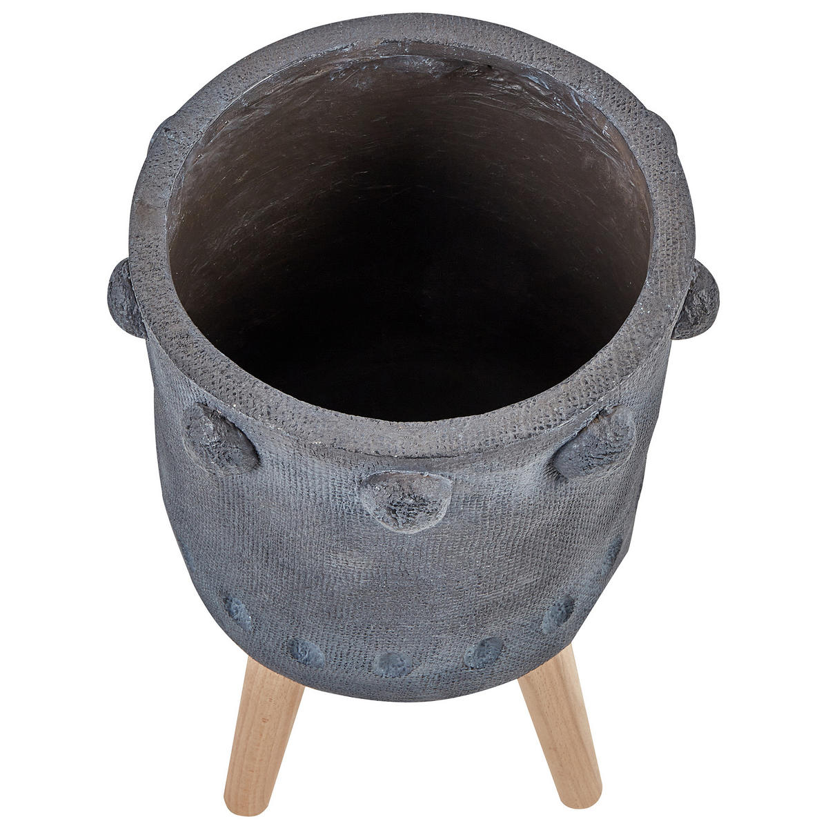 BLUMENTOPF BEINEN Grau Brunnera - Hellbraun/Blau, Stein (55cm) - Beliani