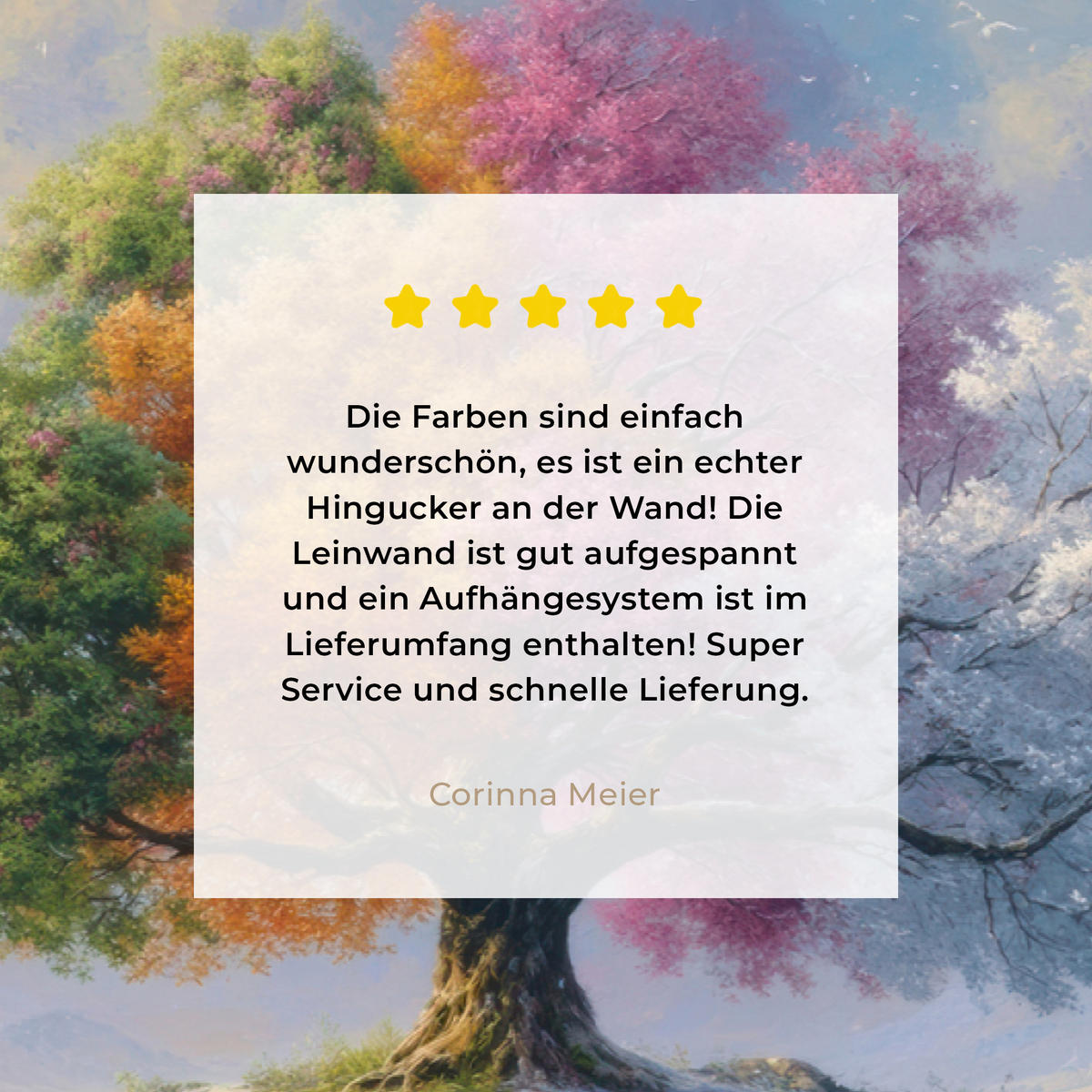 LEINWANDBILD Baum - Jahreszeiten - Winter - Landschaft XXL 150x100 cm - Multicolor, Textil (150/100cm) - MuchoWow