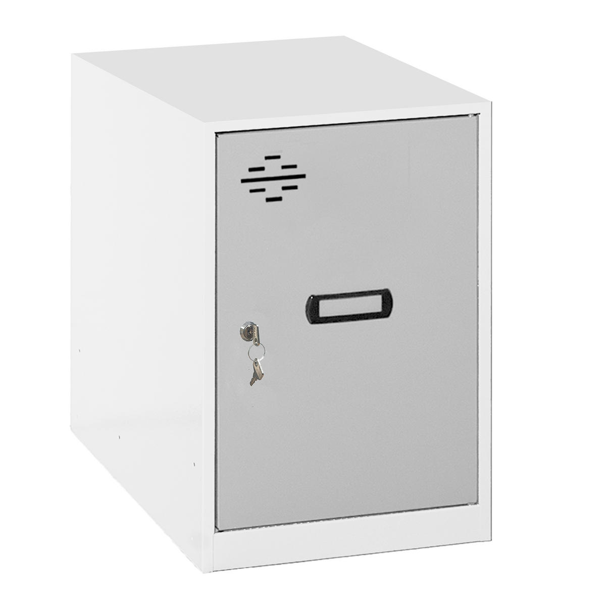 SCHLIESSFACHWÜRFEL Amego HxBxT 47,5x30x50 cm Ohne Standfüße Grau-Weiß Spind - Grau, Metall (30/47.5/50cm) - PROREGAL