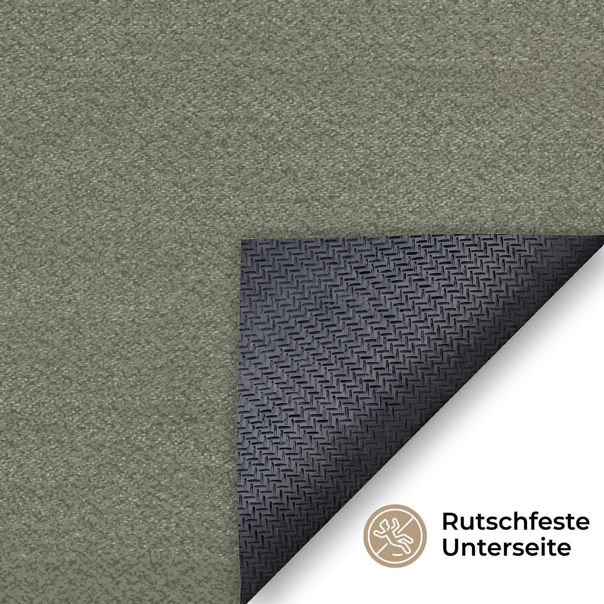 FUSSMATTE Japandi - Grün - Abstrakt - Modern Schmutzfänger 150x90 cm - Olivgrün, Kunststoff (150/90cm) - MuchoWow