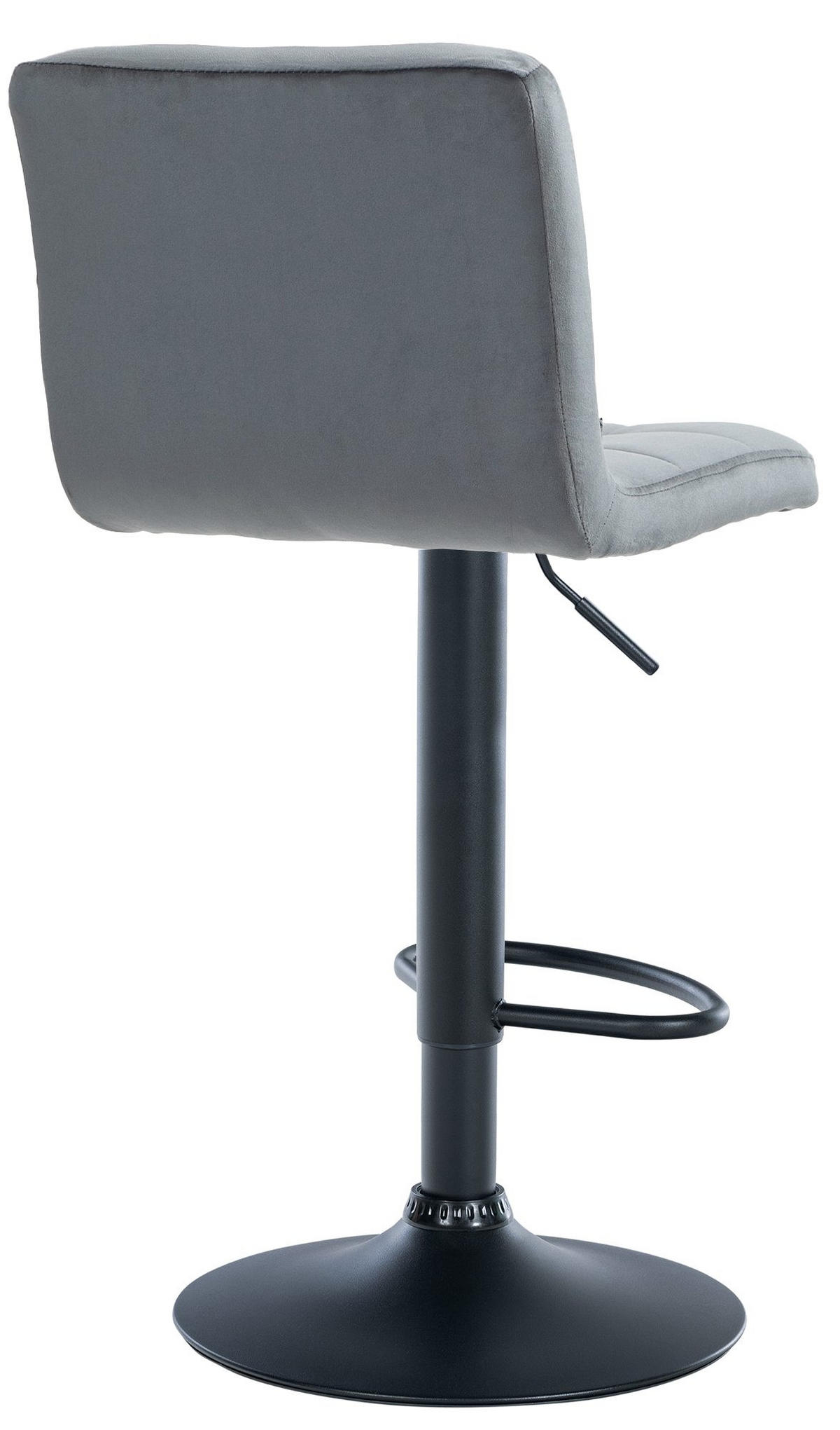 BARHOCKER 2er Set Samt dunkelgrau - Dunkelgrau/Schwarz, Textil/Metall (46/94/47cm) - CLP