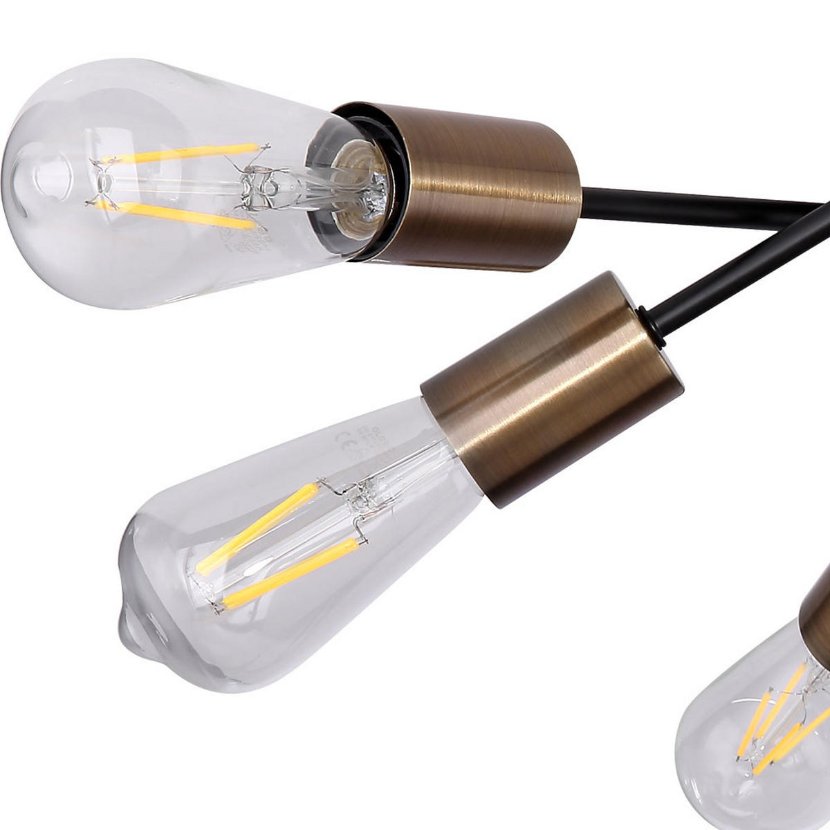 DECKENLEUCHTE Metall Messing Schwarz - Messingfarben, Metall (54.5/54.5/15cm)