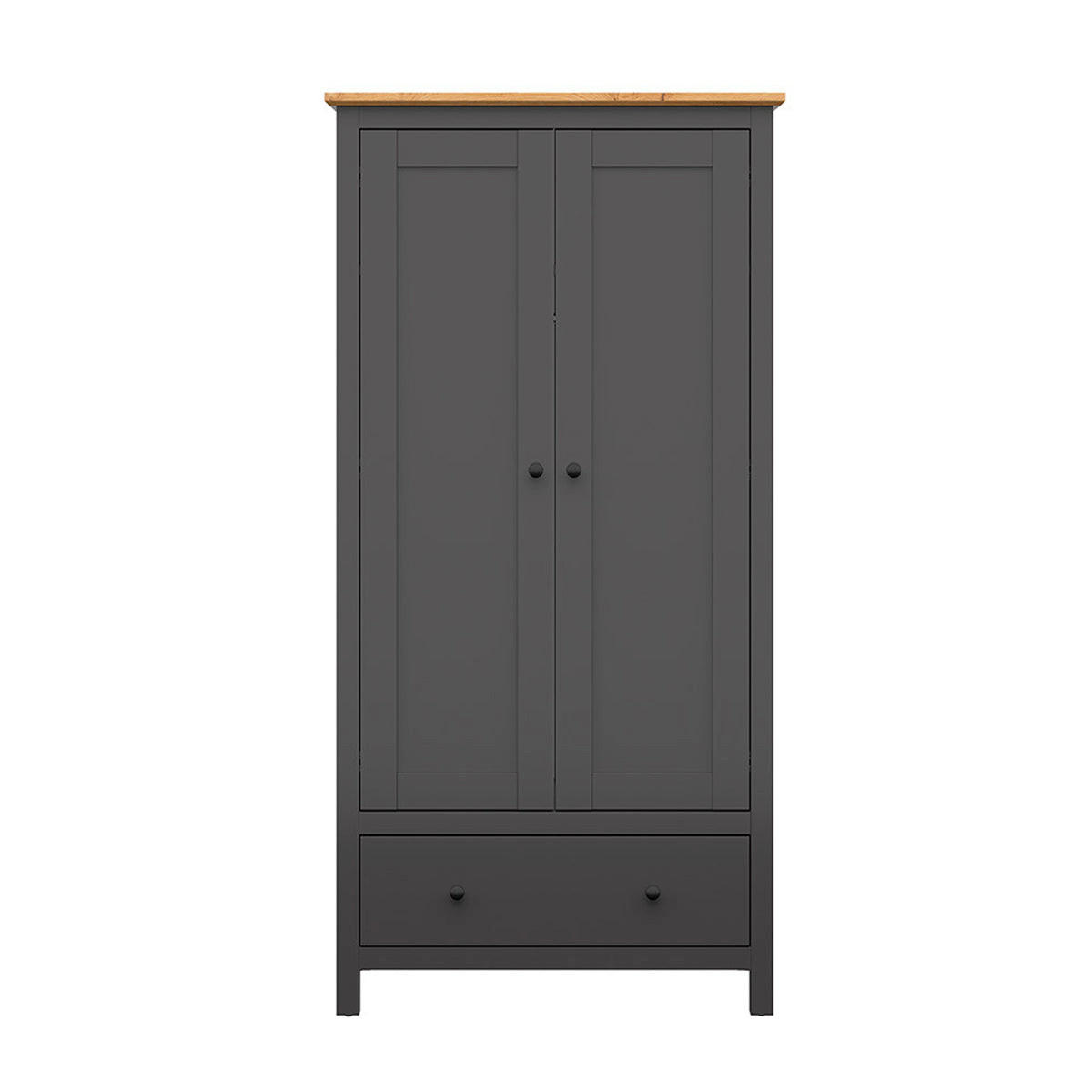 SKRIŇA 2 dvere Duck Antracitová sivá a drevo - sivá, kompozitné drevo (101/203/57cm) - Petits-meubles