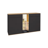 SIDEBOARD Faro Anthrazit und Asteiche 159cm Breite - Grau, Holzwerkstoff (42/105/159cm)