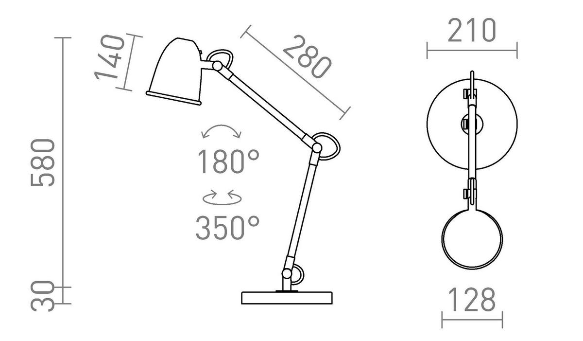 TISCHLEUCHTE DANNY Weiß 5 W - Weiß, Metall (25/25/50cm) - Rendl