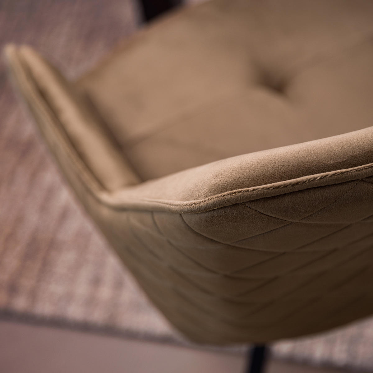 ARMLEHNENSTUHL - Taupe, Textil/Metall (60/82/62cm) - home24