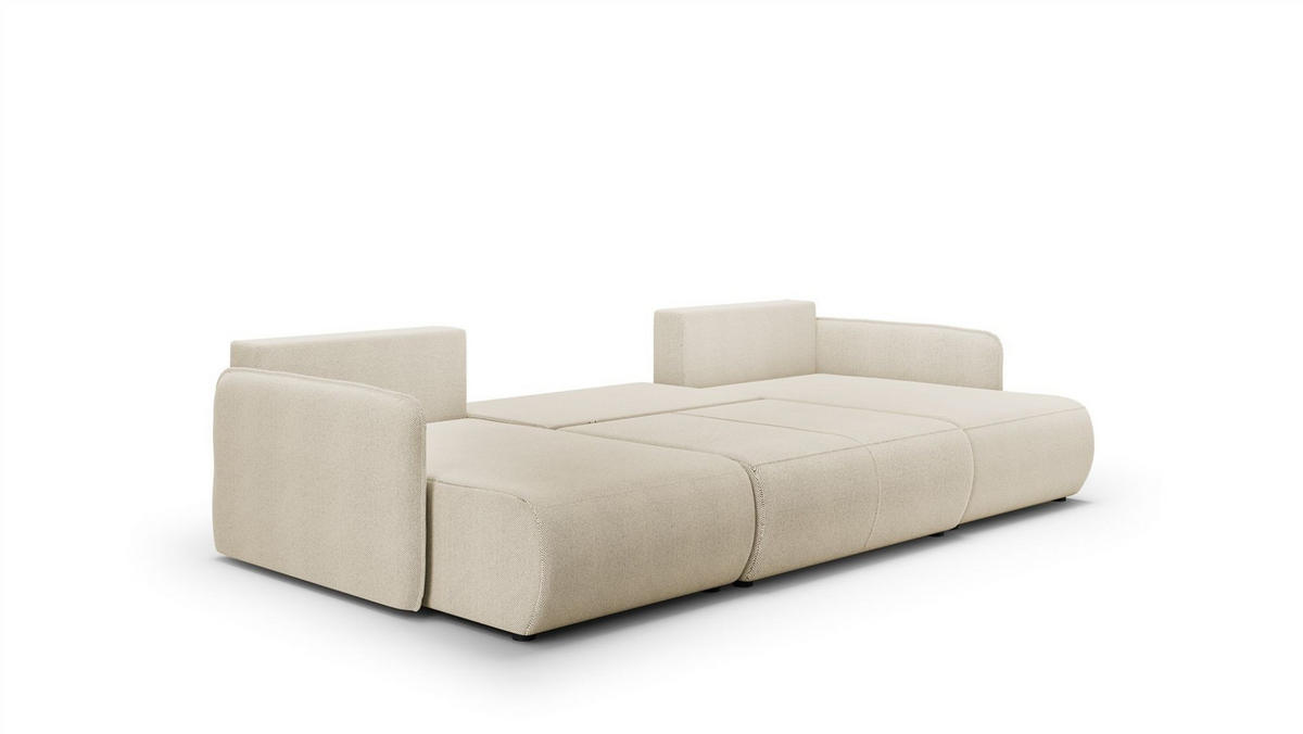 WOHNLANDSCHAFT Calgary - Creme, Holzwerkstoff/Textil (290/86/148cm) - Fun Möbel