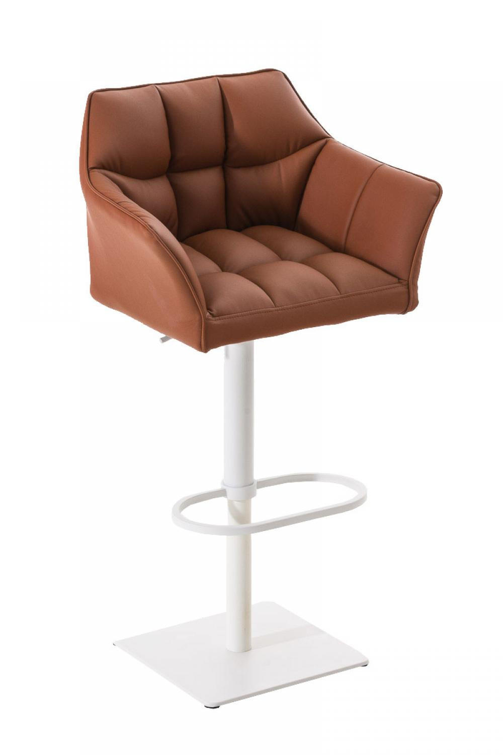 BARHOCKER Lederlook Hellbraun - Hellbraun/Weiß, Textil/Metall (64/88/45cm) - CLP